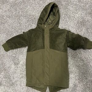 Boys Olive Green Hooded Jacket